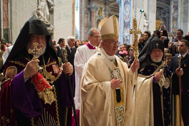 Pope Francis leads the Mass for the centenary of the Armenian 