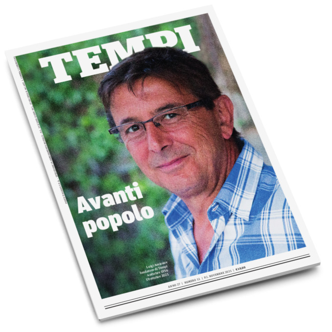 La copertina del numero di novembre 2021 di Tempi, dedicata a Luigi Amicone