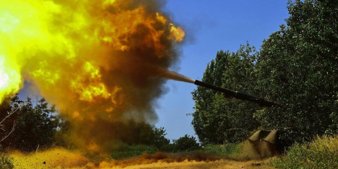 Un carro armato in azione in Ucraina