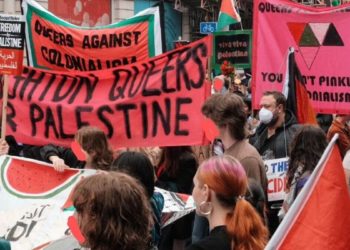 Queers for Palestine in manifestazione (da Instagram)