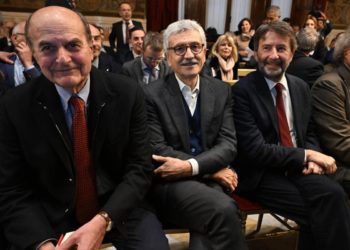 Pierluigi Bersani, Massimo D'Alema e Dario Franceschini sinistra