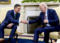 Un incontro del 2023 alla Casa Bianca tra Joe Biden, presidente Usa, e il premier spagnolo Pedro Sanchez