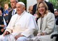 Papa Francesco con Giorgia Meloni, summit G7, Borgo Egnazia, 14 giugno 2024 (Ansa)